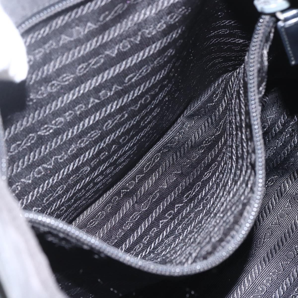 PRADA Shoulder Bag Nylon Black Silver Auth bs32716
