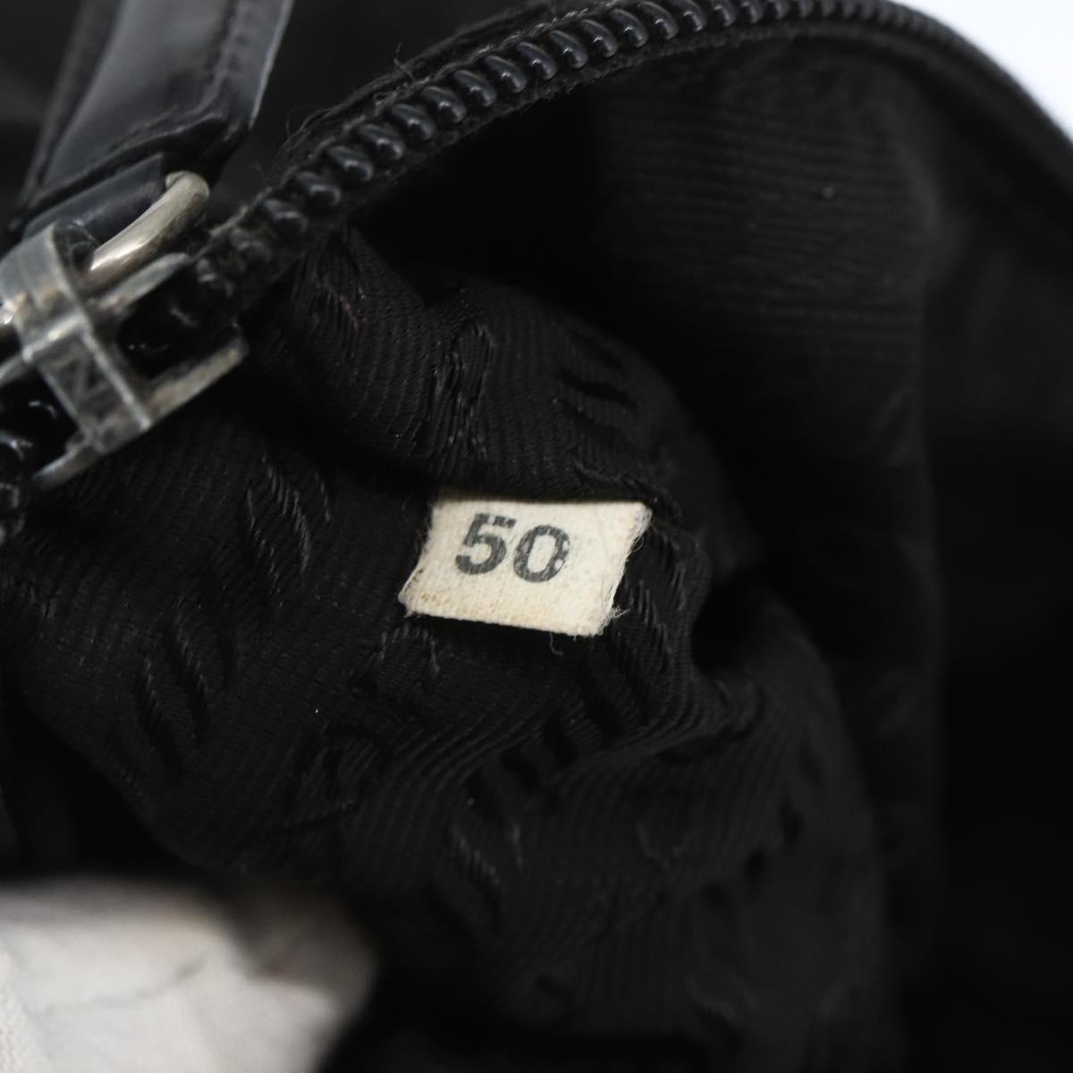 PRADA Shoulder Bag Nylon Black Silver Auth bs32716