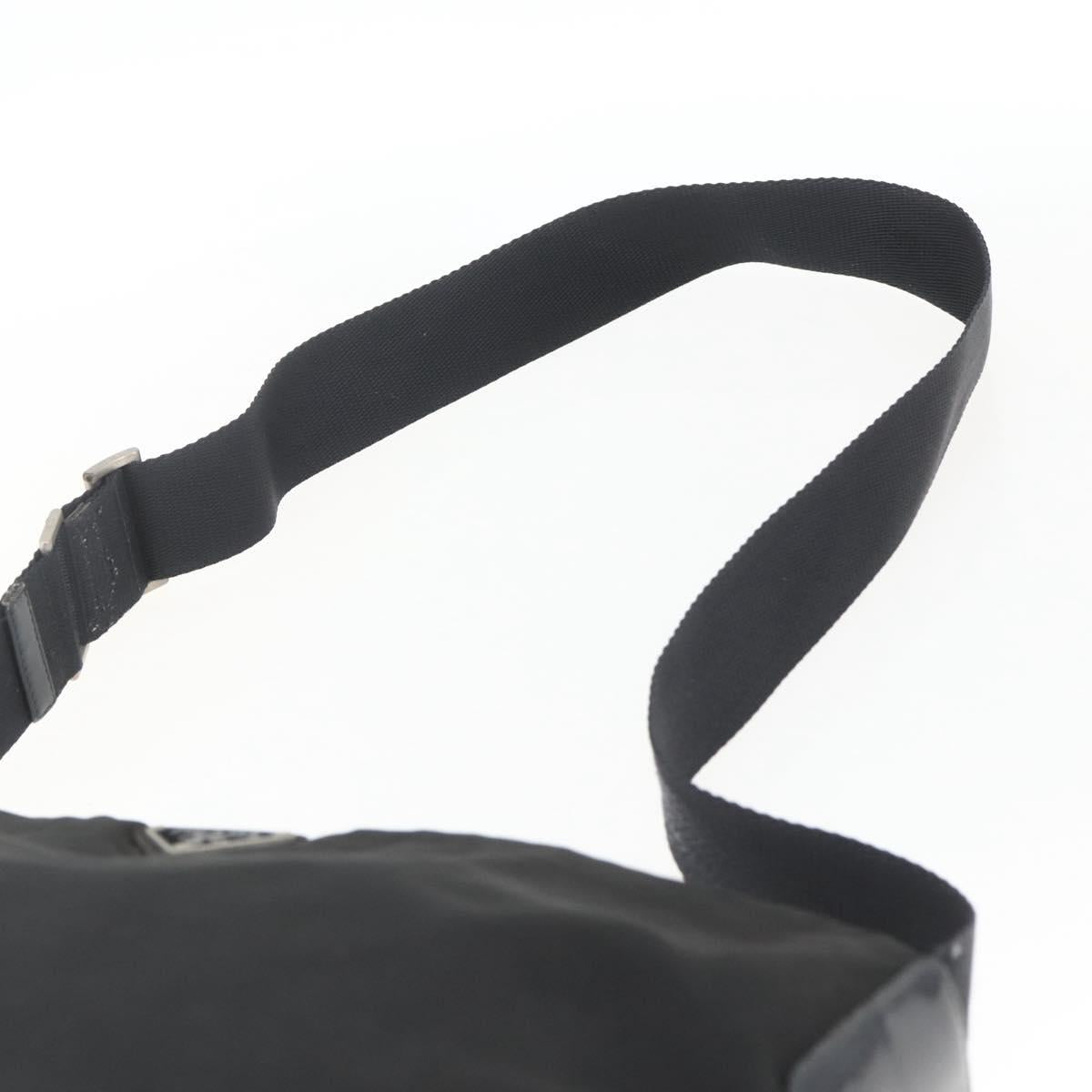 PRADA Shoulder Bag Nylon Black Silver Auth bs32716