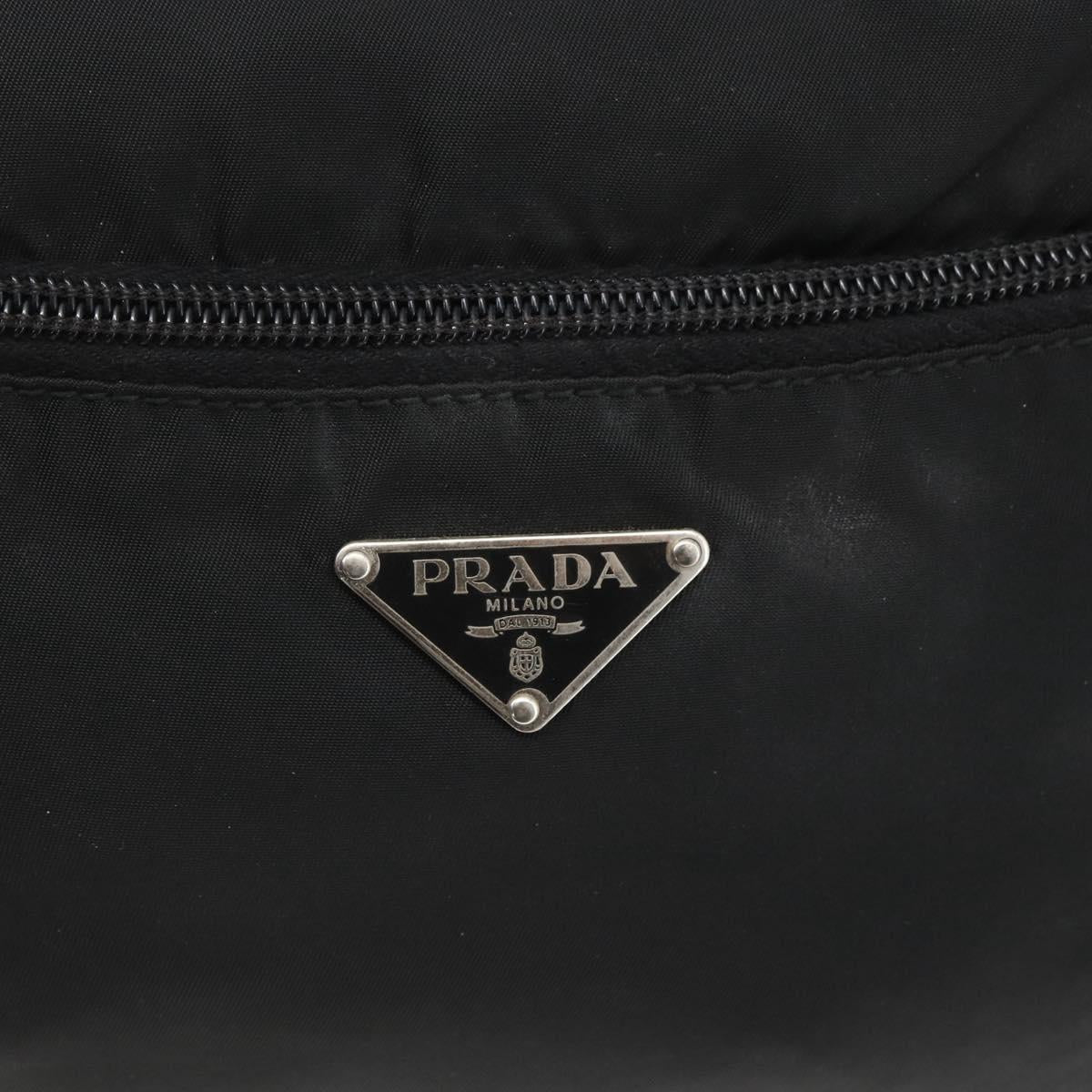 PRADA Shoulder Bag Nylon Black Silver Auth bs32720