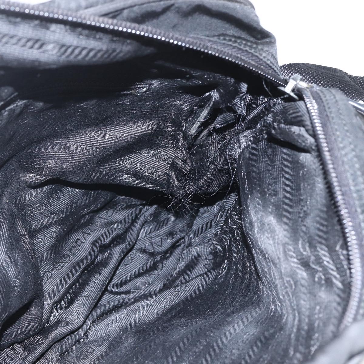 PRADA Shoulder Bag Nylon Black Silver Auth bs32720
