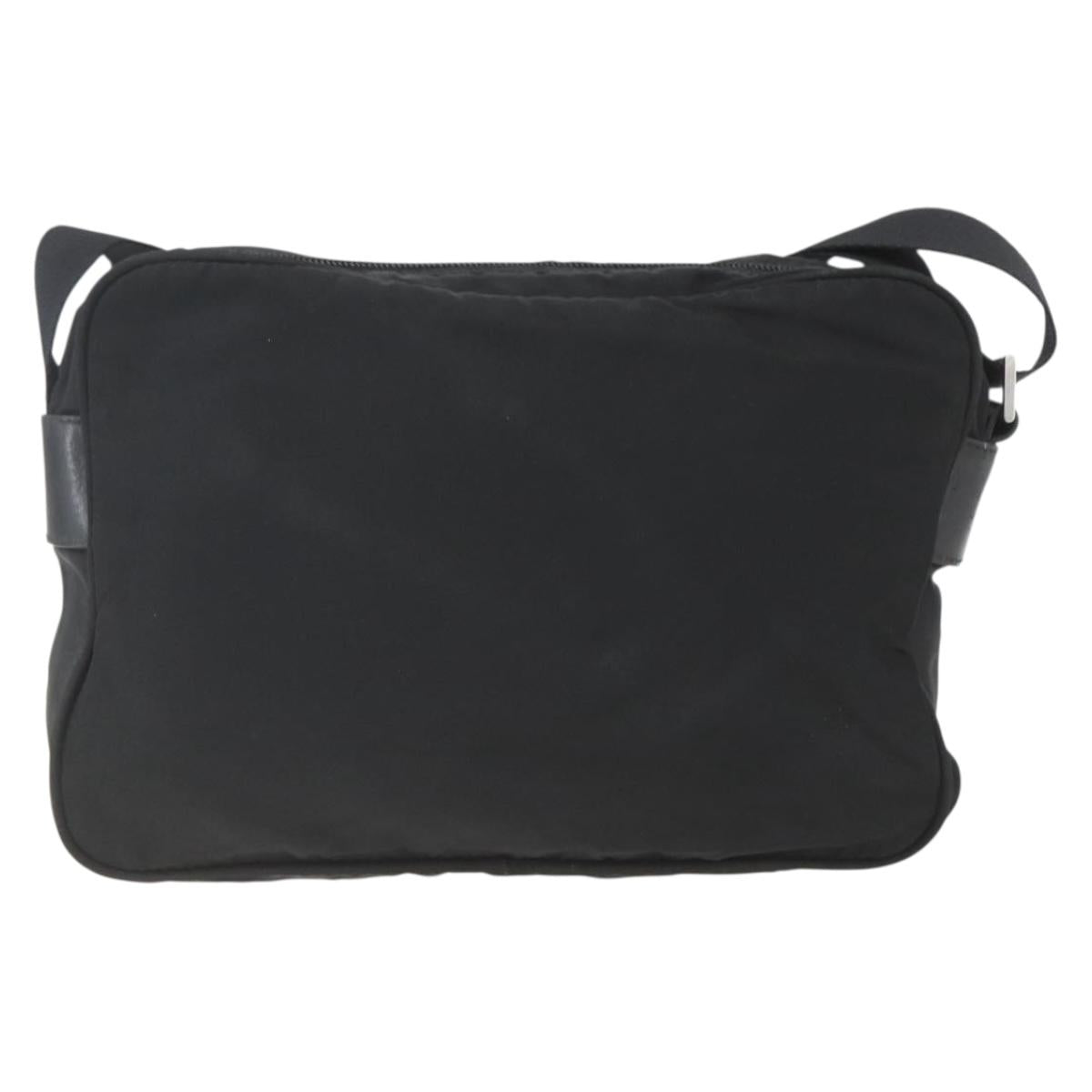 PRADA Shoulder Bag Nylon Black Silver Auth bs32720