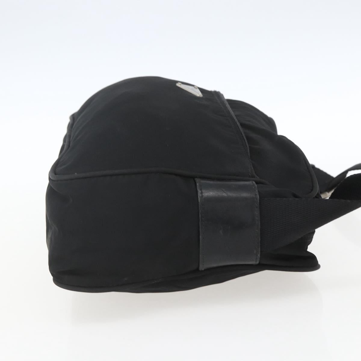 PRADA Shoulder Bag Nylon Black Silver Auth bs32720