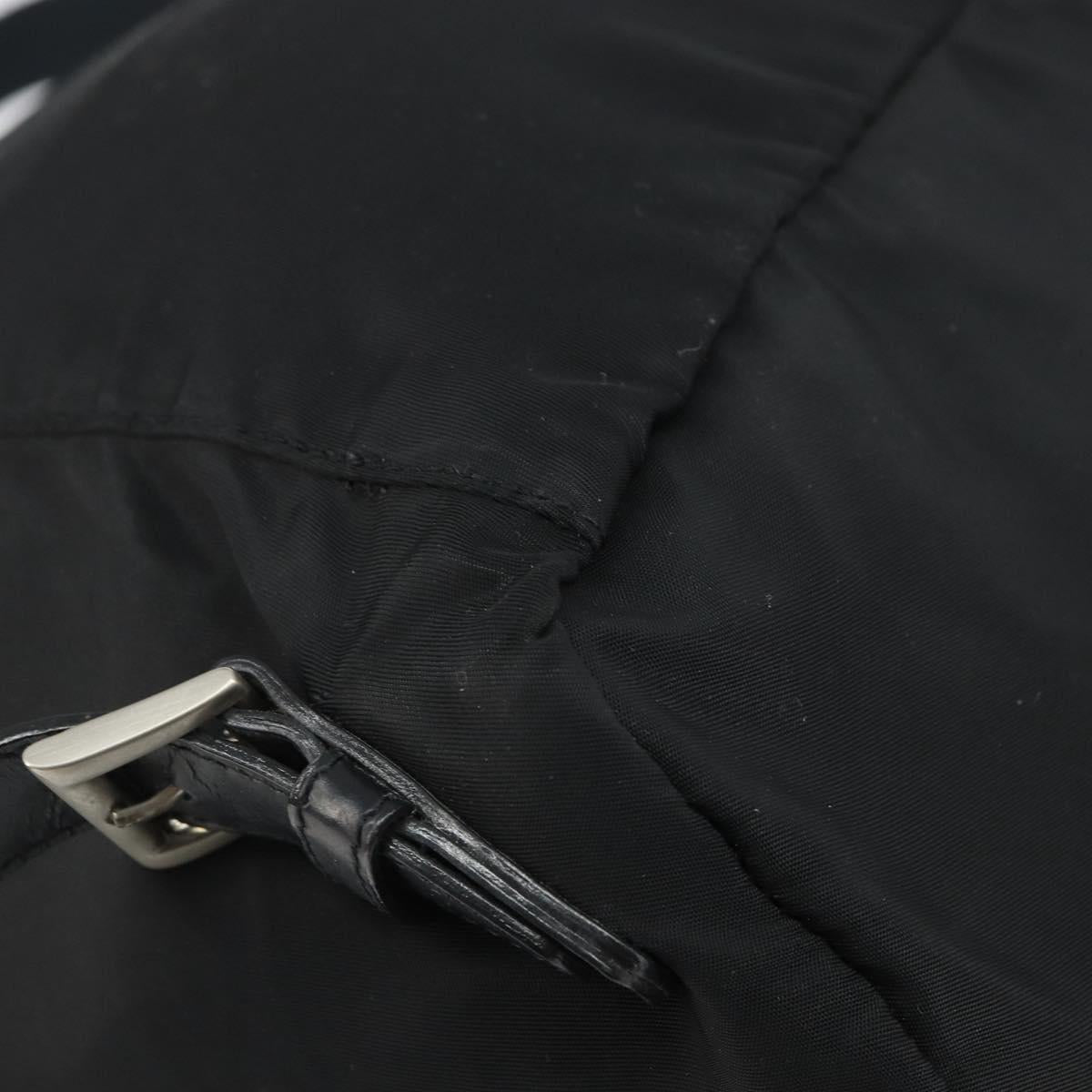 PRADA Backpack Nylon Black Silver Auth bs32721