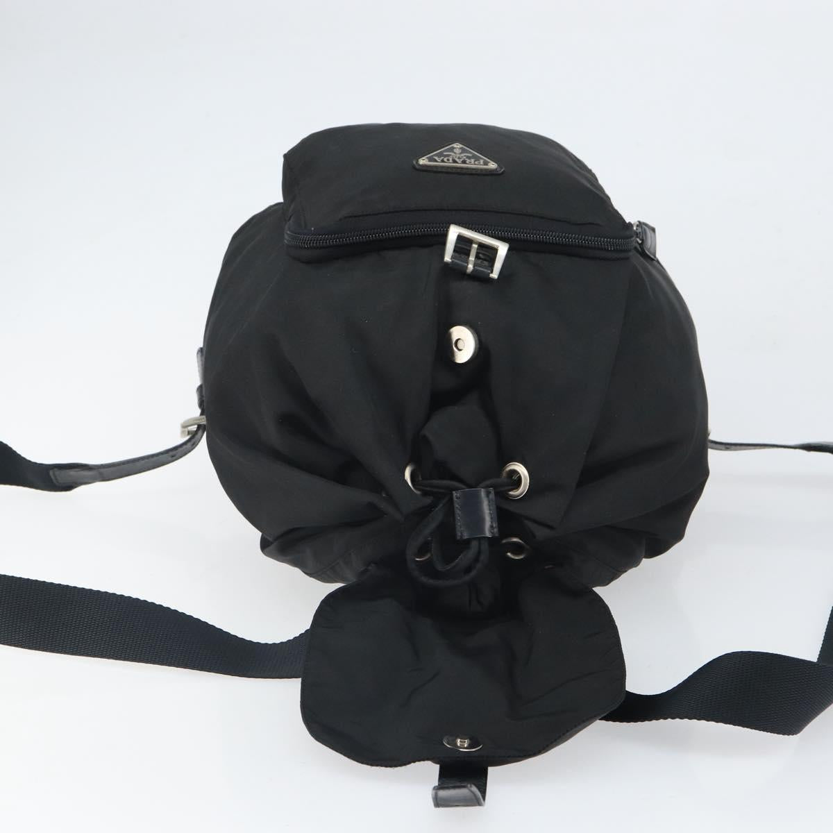 PRADA Backpack Nylon Black Silver Auth bs32721