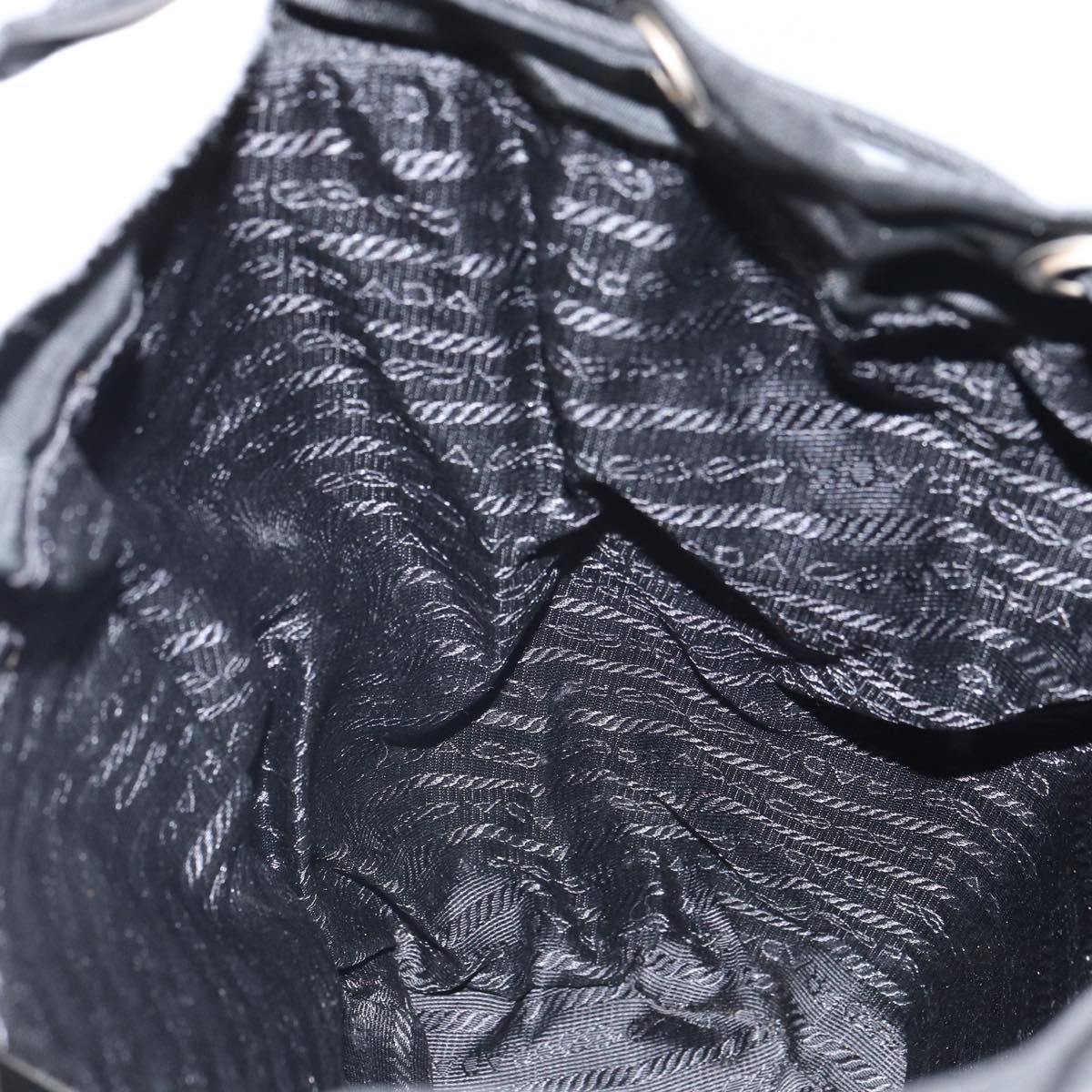 PRADA Backpack Nylon Black Silver Auth bs32721