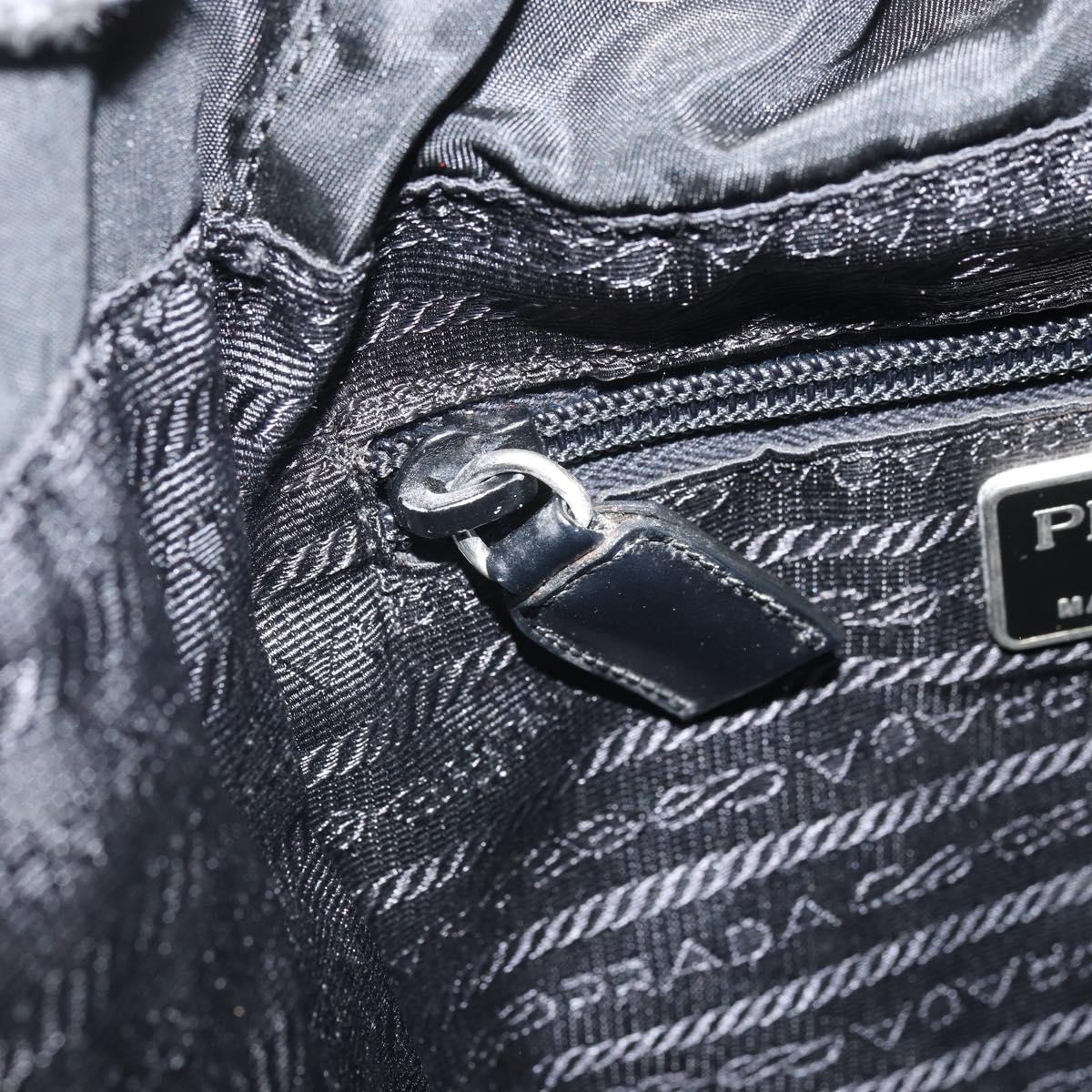 PRADA Backpack Nylon Black Silver Auth bs32721