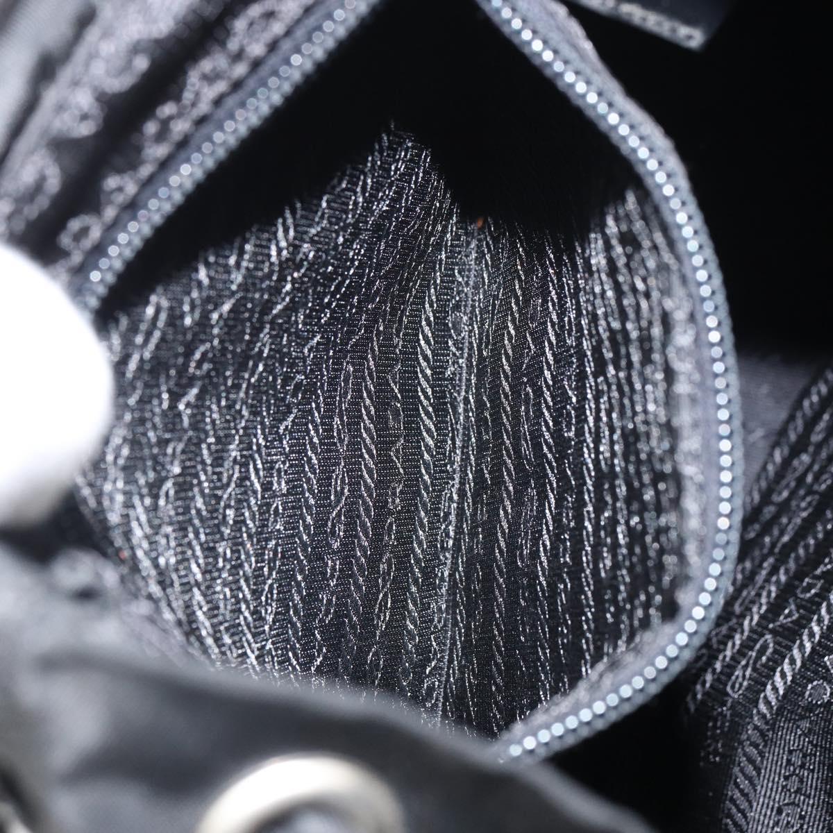 PRADA Backpack Nylon Black Silver Auth bs32721