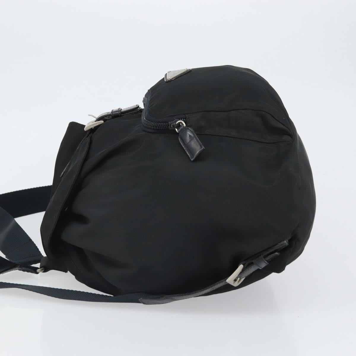 PRADA Backpack Nylon Black Silver Auth bs32721