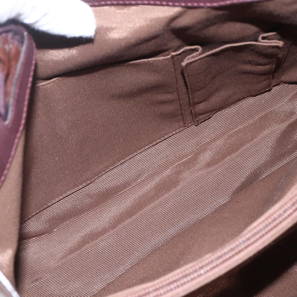 Salvatore Ferragamo Hand Bag Patent leather Brown Gold Auth bs32731