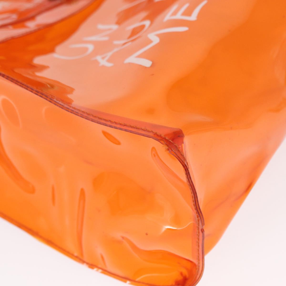 HERMES Vinyl Kelly Hand Bag Vinyl Orange Auth bs32736