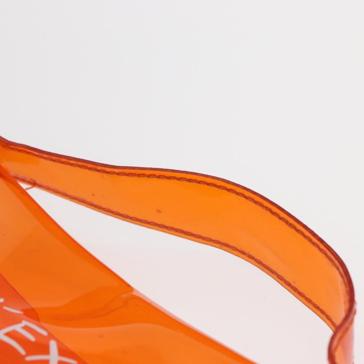 HERMES Vinyl Kelly Hand Bag Vinyl Orange Auth bs32736