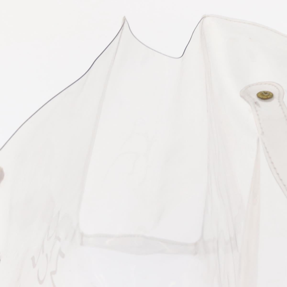 HERMES Vinyl Kelly Hand Bag Vinyl Clear Auth bs32737