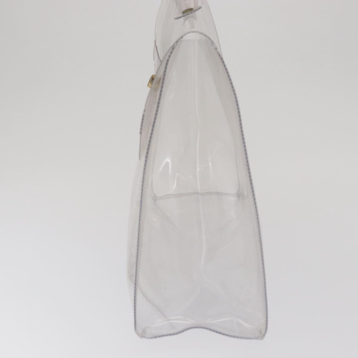 HERMES Vinyl Kelly Hand Bag Vinyl Clear Auth bs32737