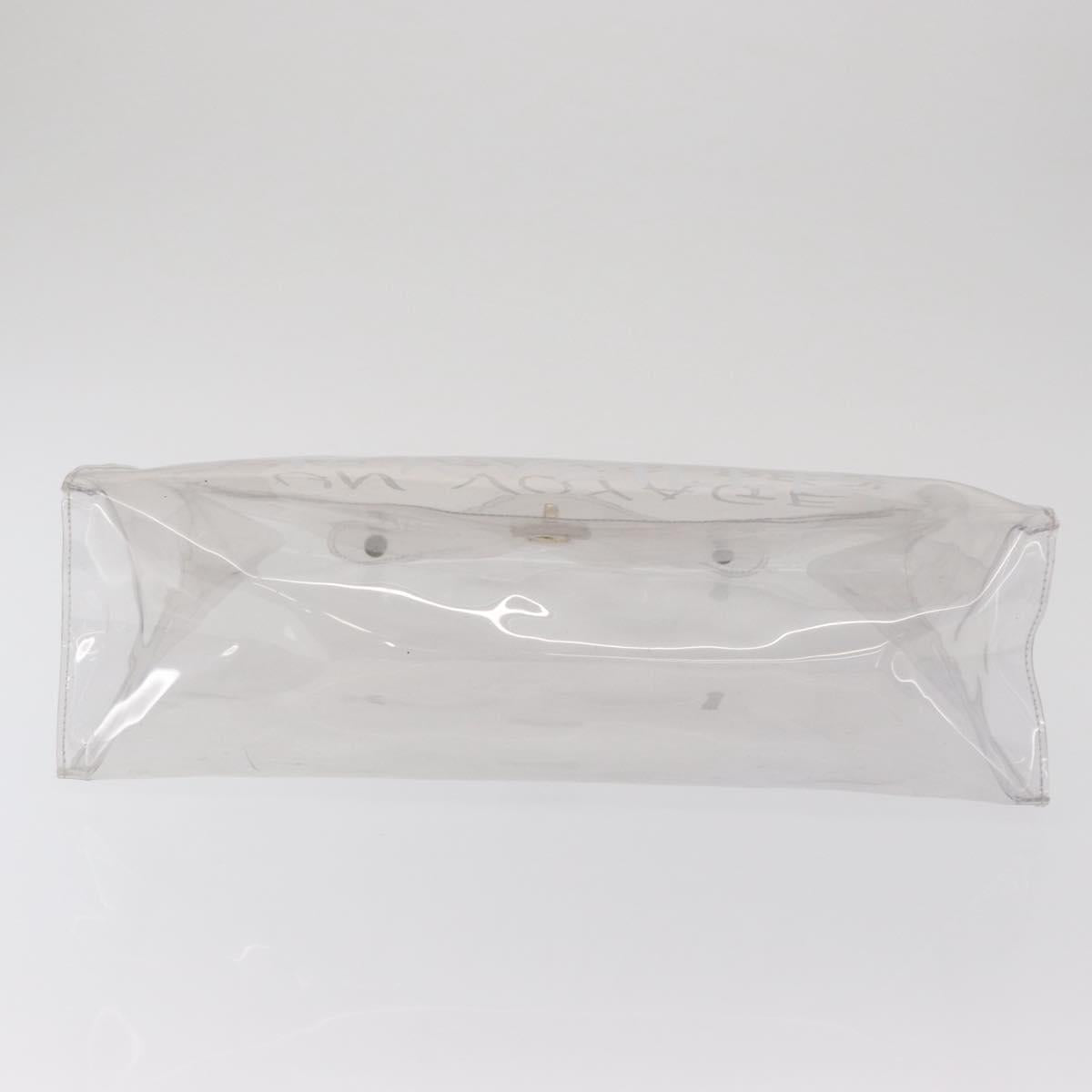 HERMES Vinyl Kelly Hand Bag Vinyl Clear Auth bs32737