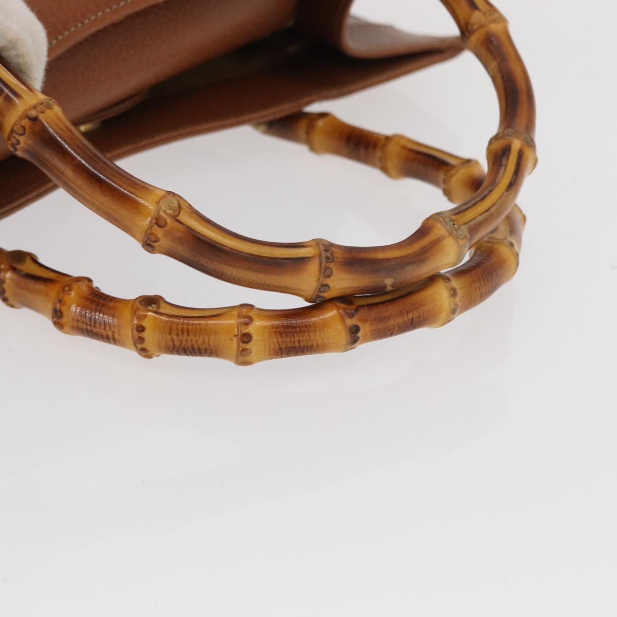 GUCCI Bamboo Tote Bag Leather Brown Gold 002 2853 0260 0 Auth bs32738
