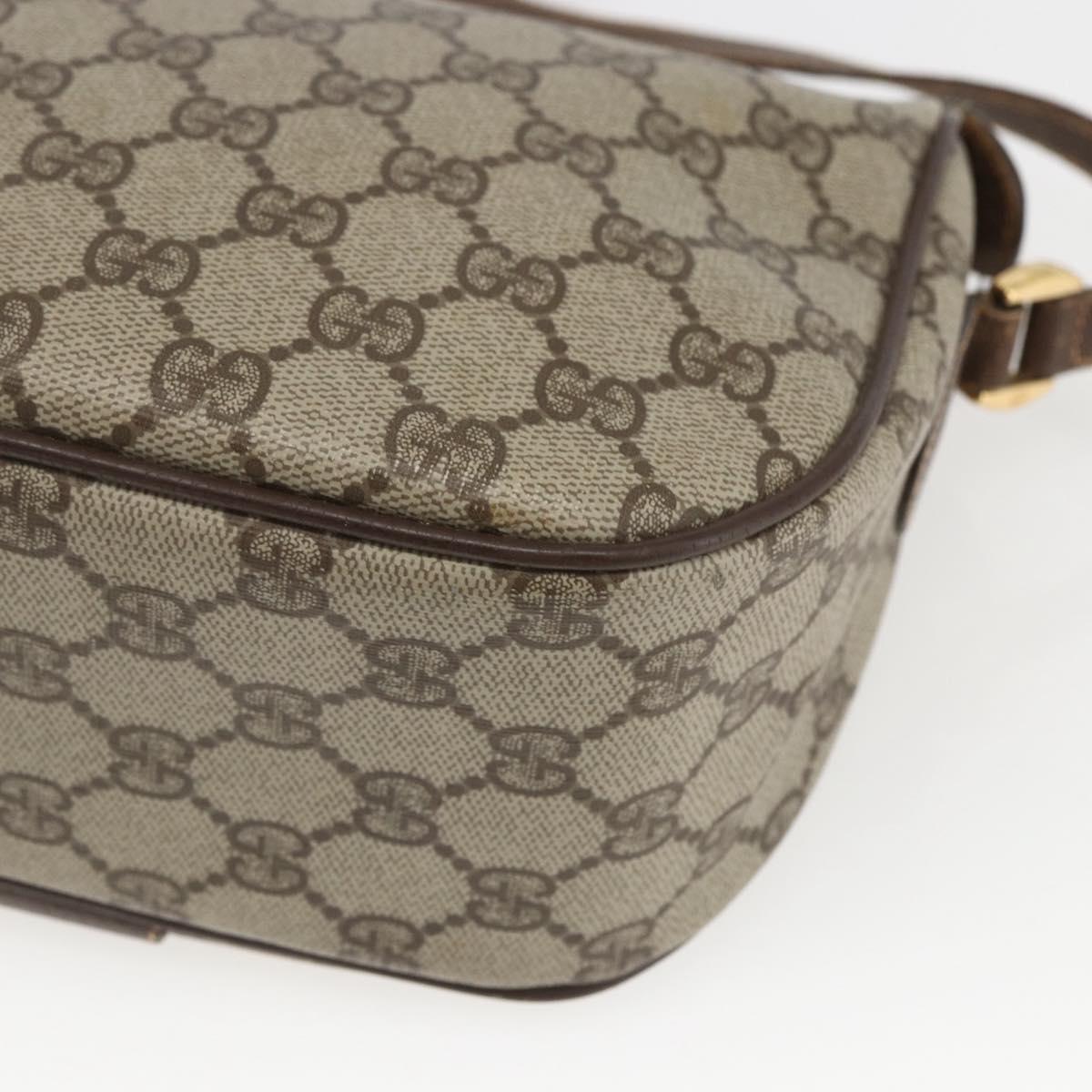 GUCCI GG Supreme Web Sherry Line Bag PVC Beige Gold 89 02 032 Auth bs32739