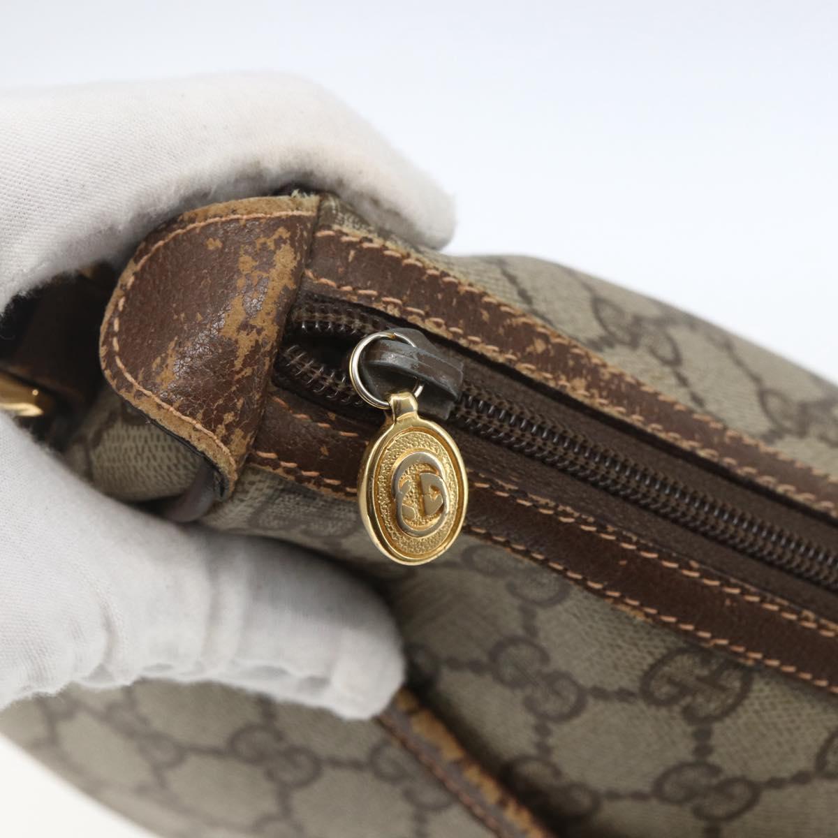 GUCCI GG Supreme Web Sherry Line Bag PVC Beige Gold 89 02 032 Auth bs32739