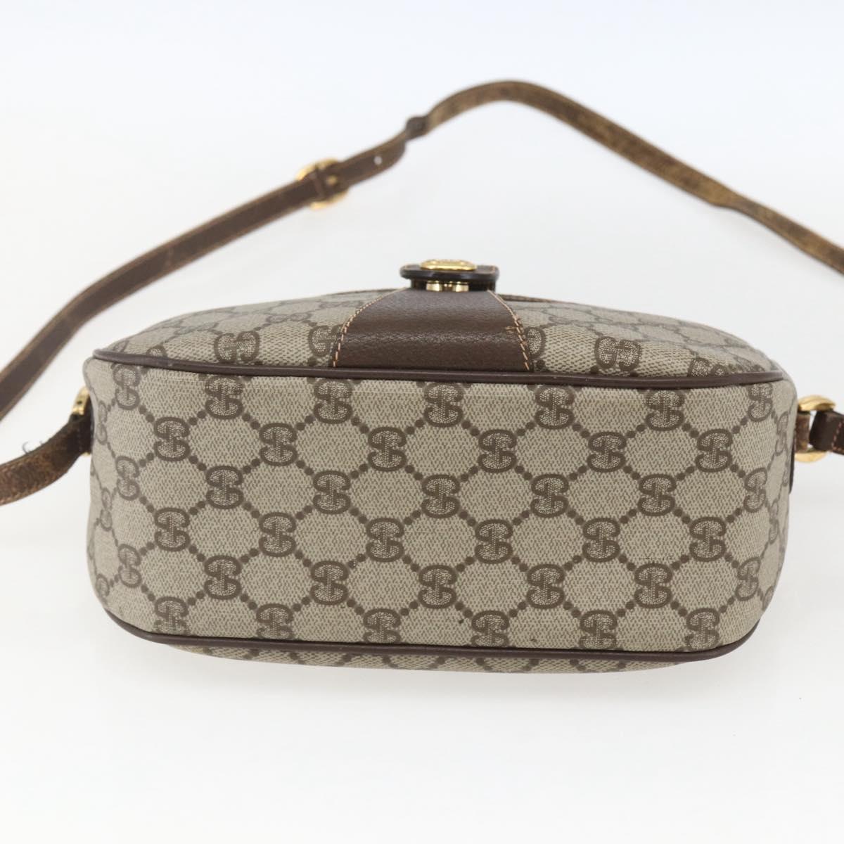 GUCCI GG Supreme Web Sherry Line Bag PVC Beige Gold 89 02 032 Auth bs32739