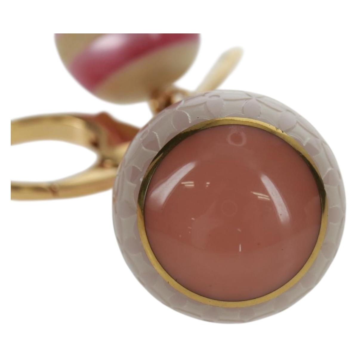 LOUIS VUITTON Monogram Mini Lin Bijoux Sac Charm Pink M65643 LV Auth bs32742V