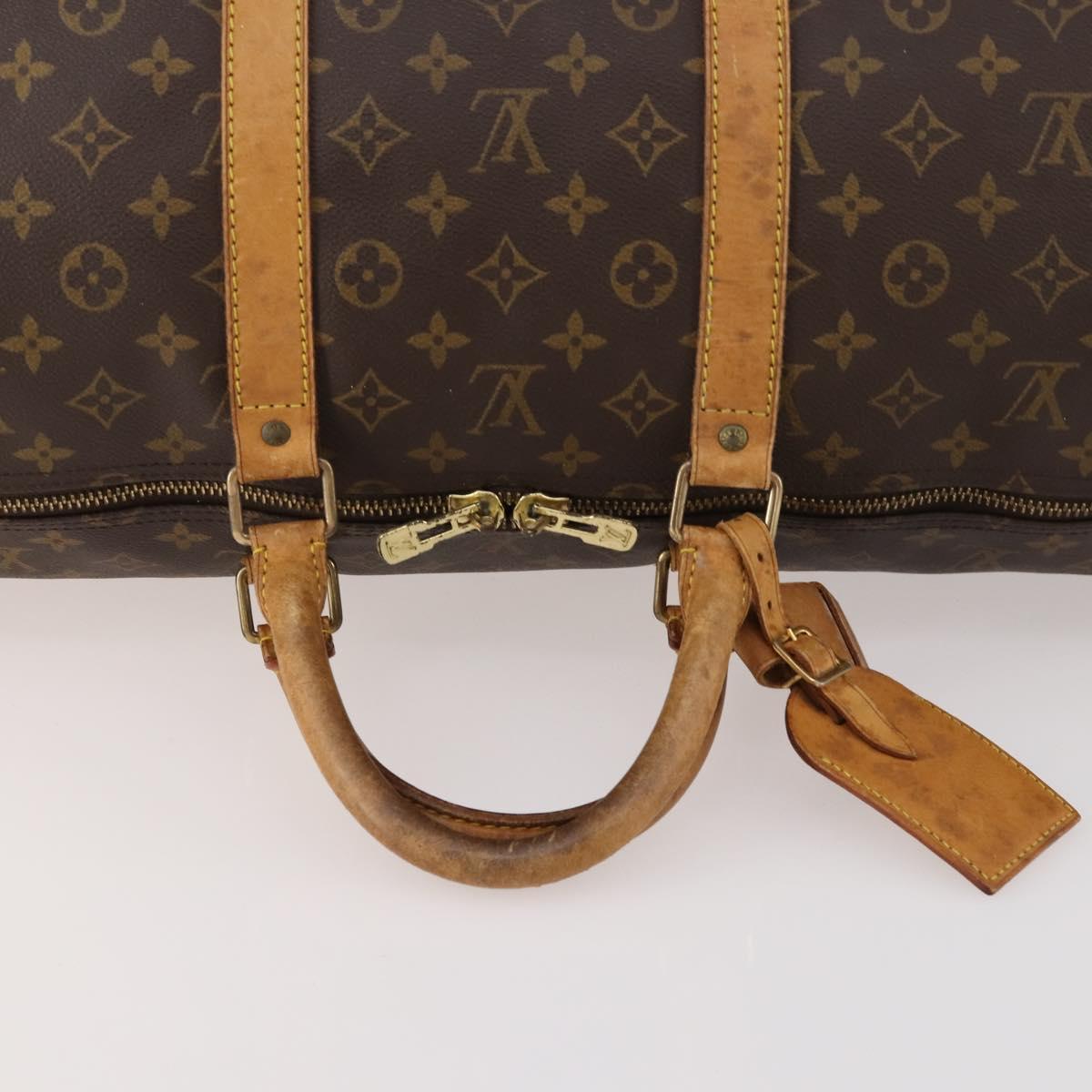 LOUIS VUITTON Monogram Keepall 55 Boston Bag M41424 LV Auth bs32746