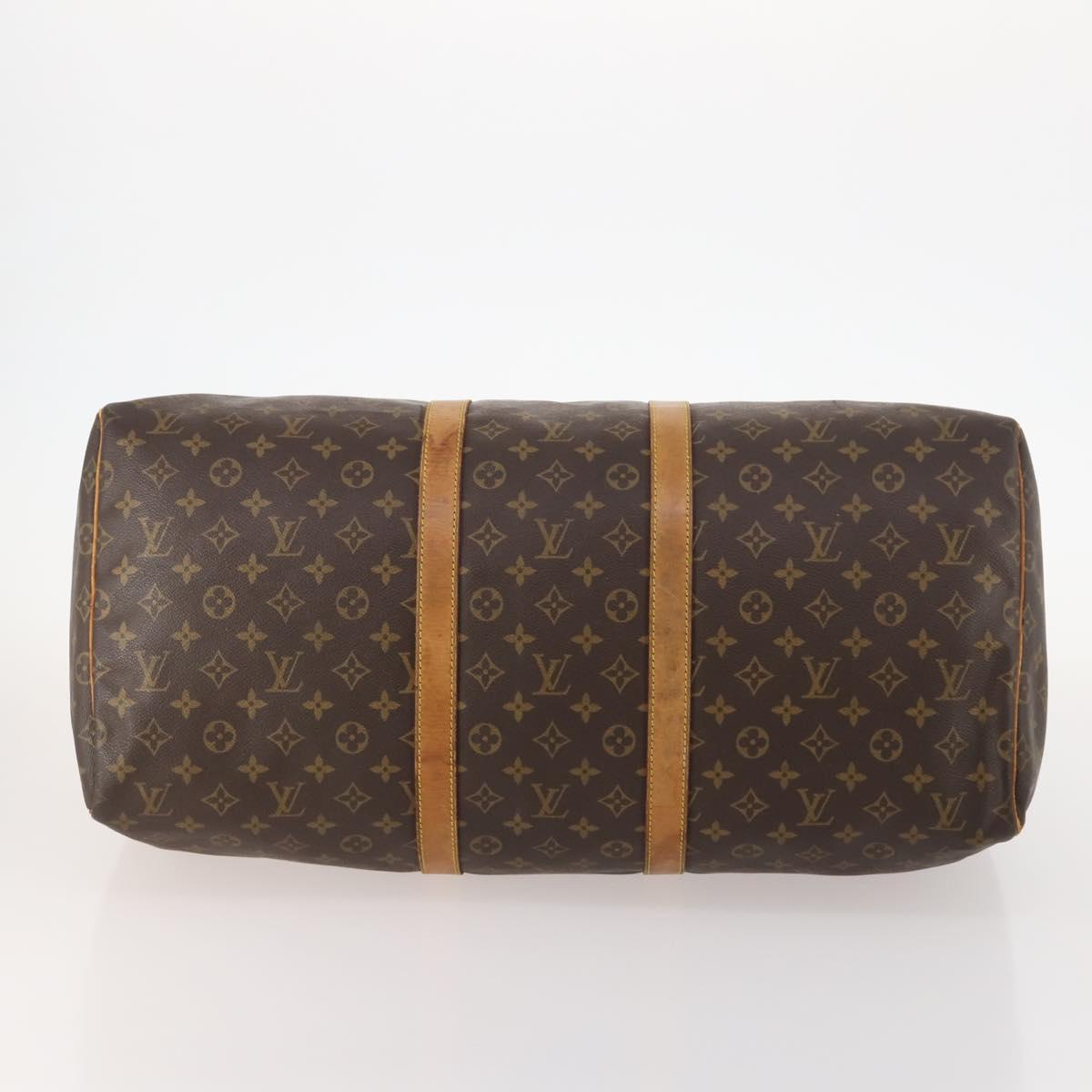 LOUIS VUITTON Monogram Keepall 55 Boston Bag M41424 LV Auth bs32746