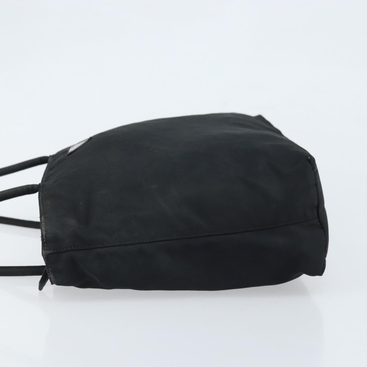 PRADA Tote Bag Nylon Black Silver Auth bs32768
