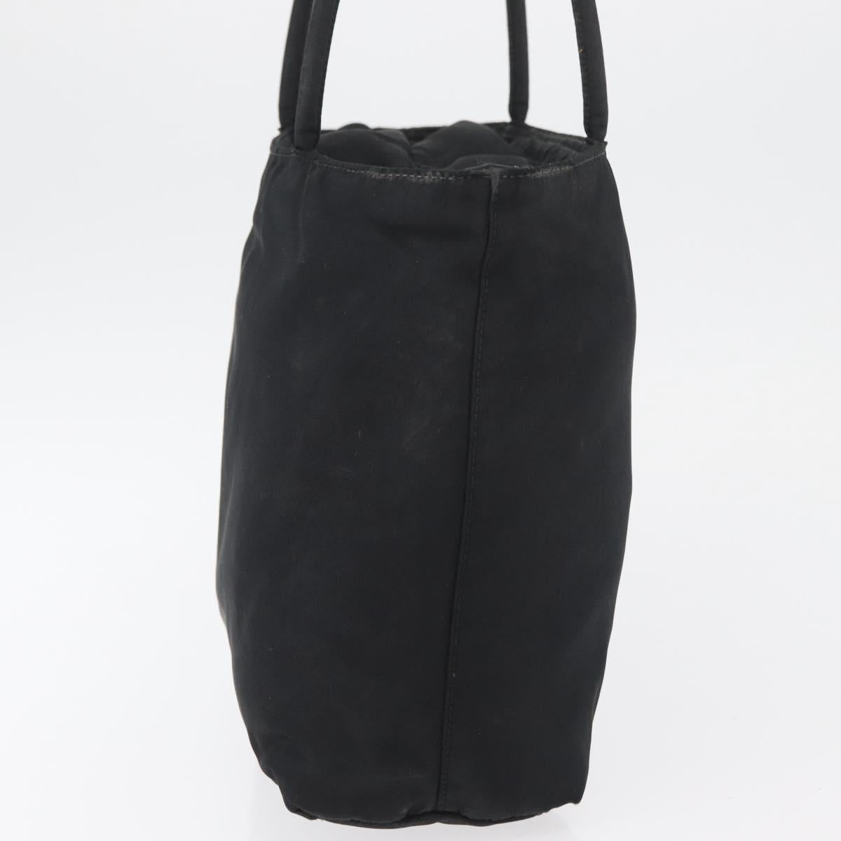 PRADA Tote Bag Nylon Black Silver Auth bs32768