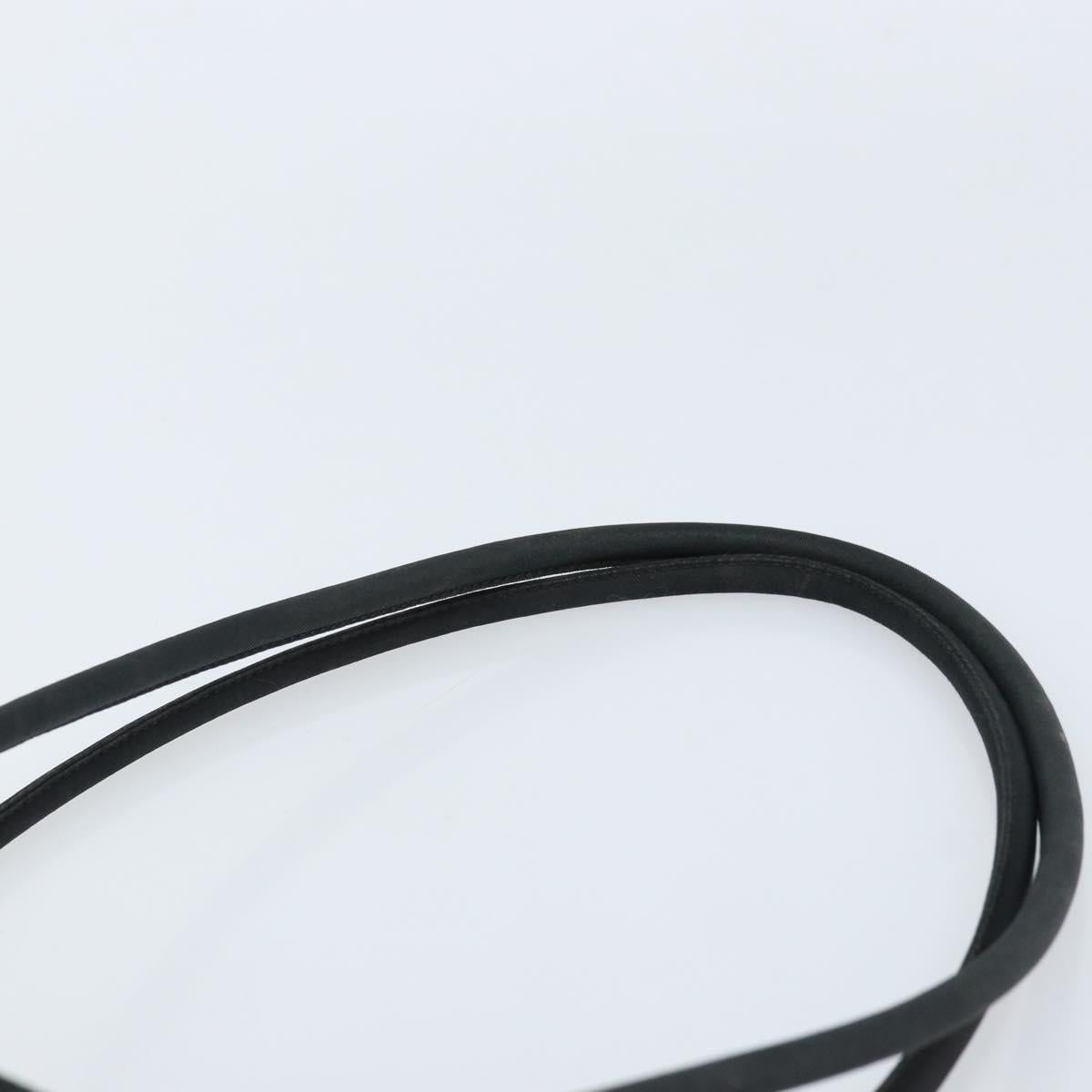 PRADA Tote Bag Nylon Black Silver Auth bs32768