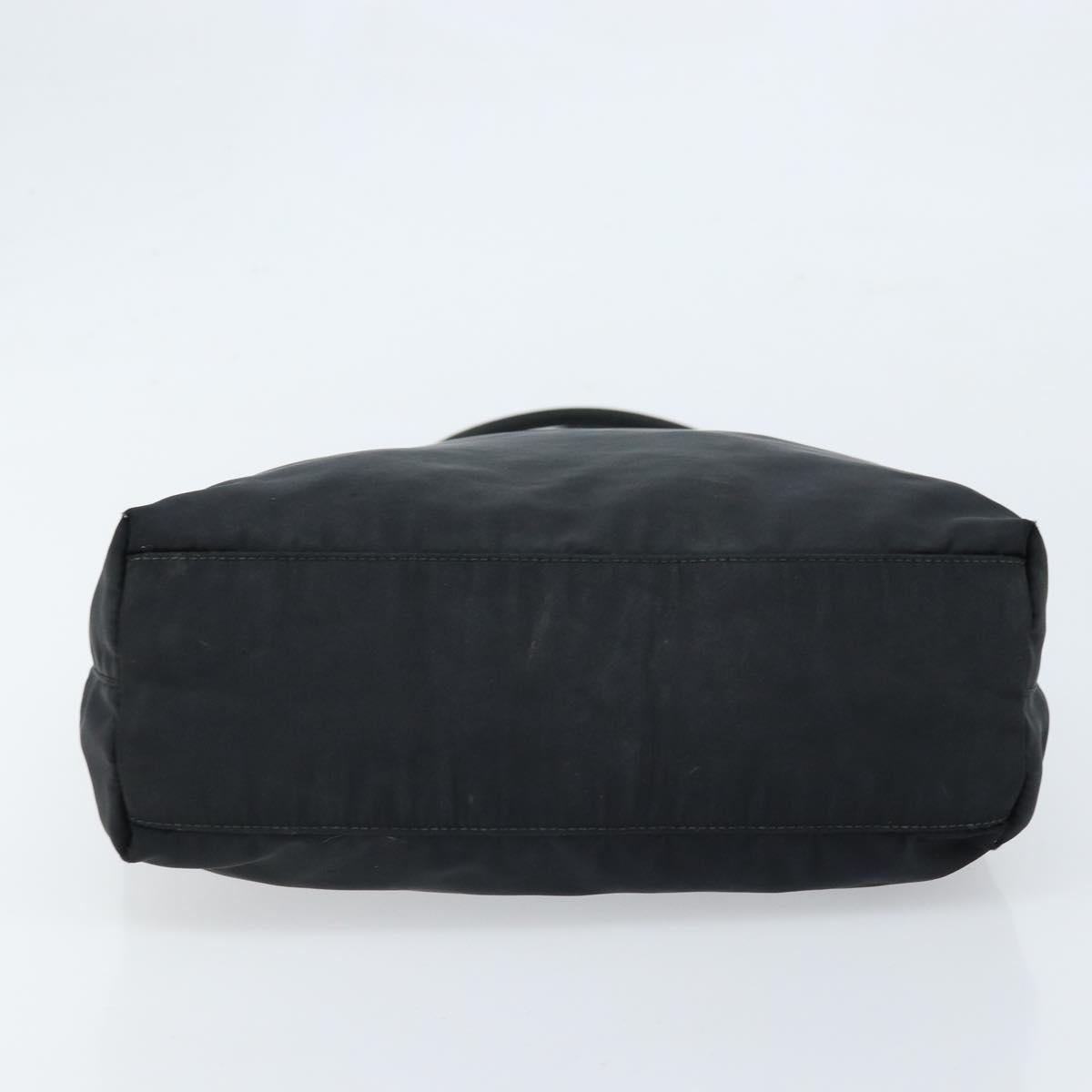 PRADA Tote Bag Nylon Black Silver Auth bs32768