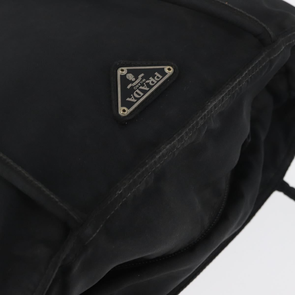 PRADA Tote Bag Nylon Black Silver Auth bs32768