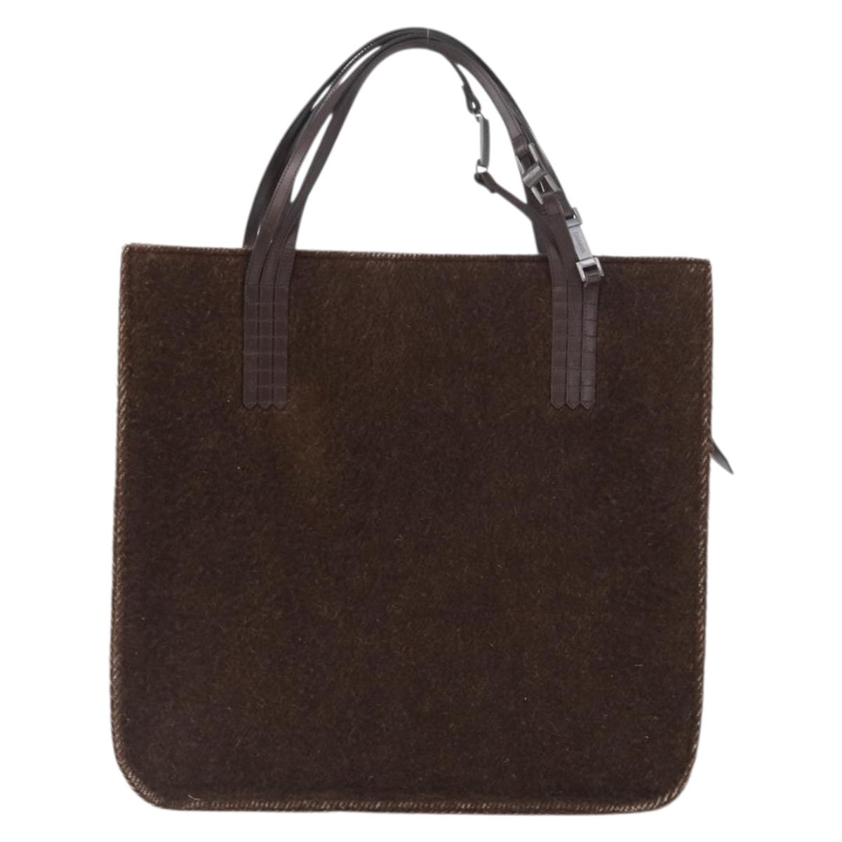 CHANEL Tote Bag Mouton Brown CC Auth bs32769