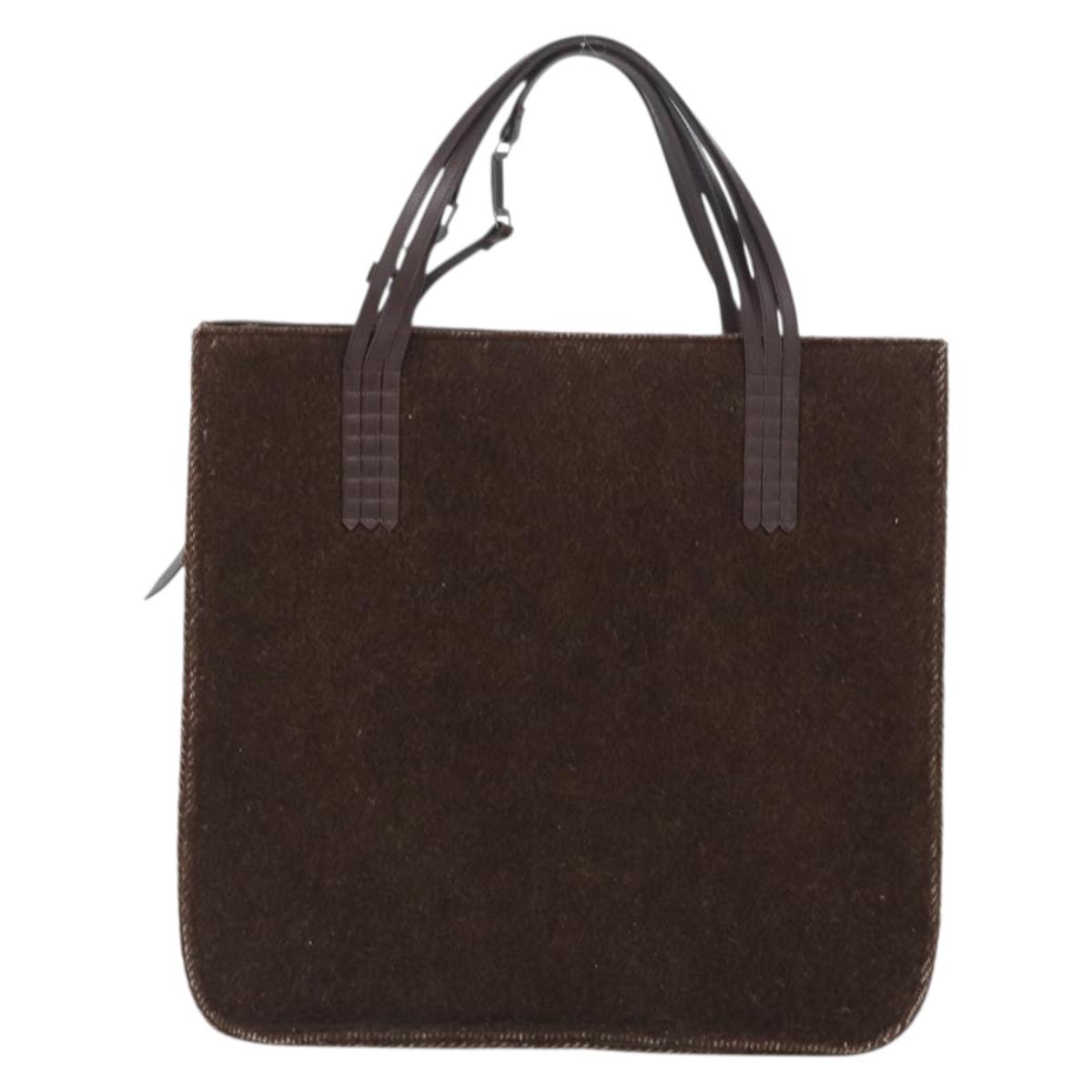 CHANEL Tote Bag Mouton Brown CC Auth bs32769