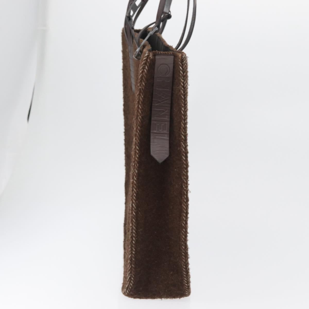 CHANEL Tote Bag Mouton Brown CC Auth bs32769