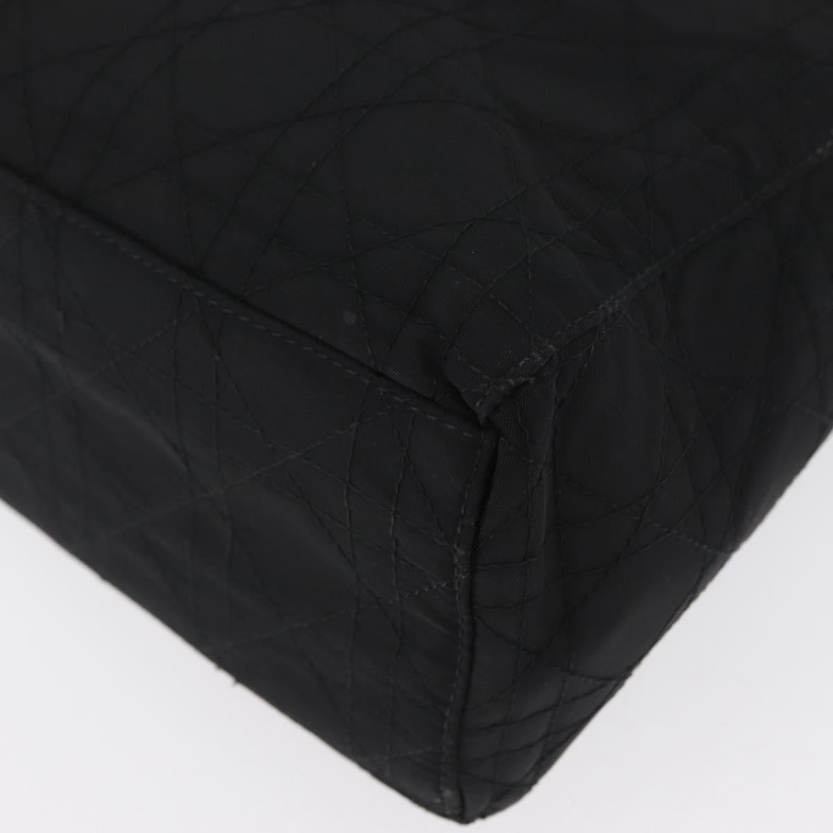 Christian Dior Canage Hand Bag Nylon Black Silver Auth bs32773