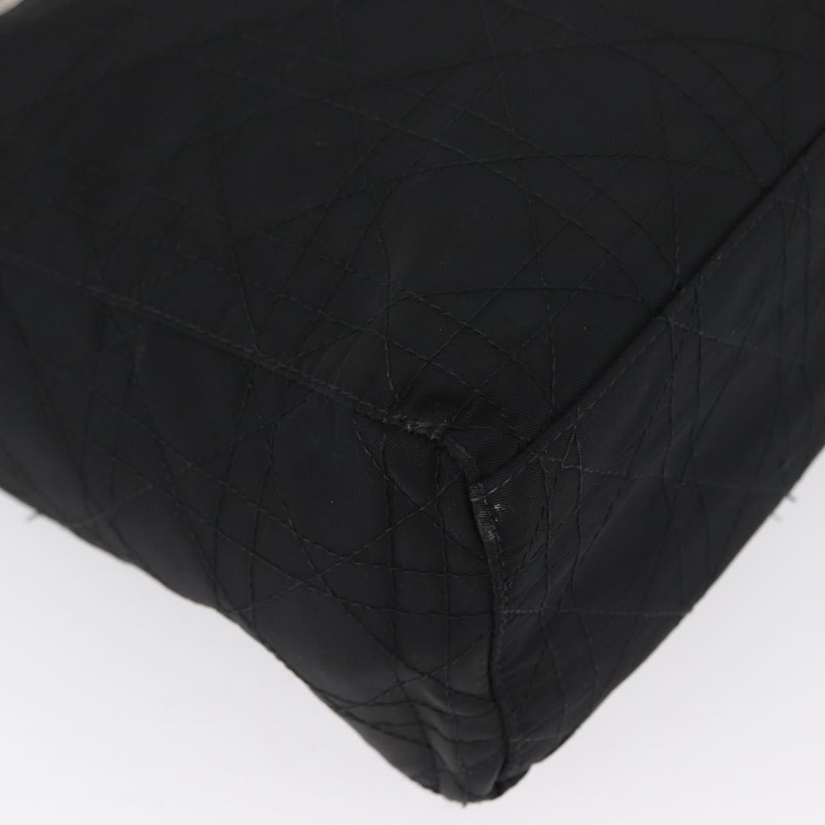 Christian Dior Canage Hand Bag Nylon Black Silver Auth bs32773