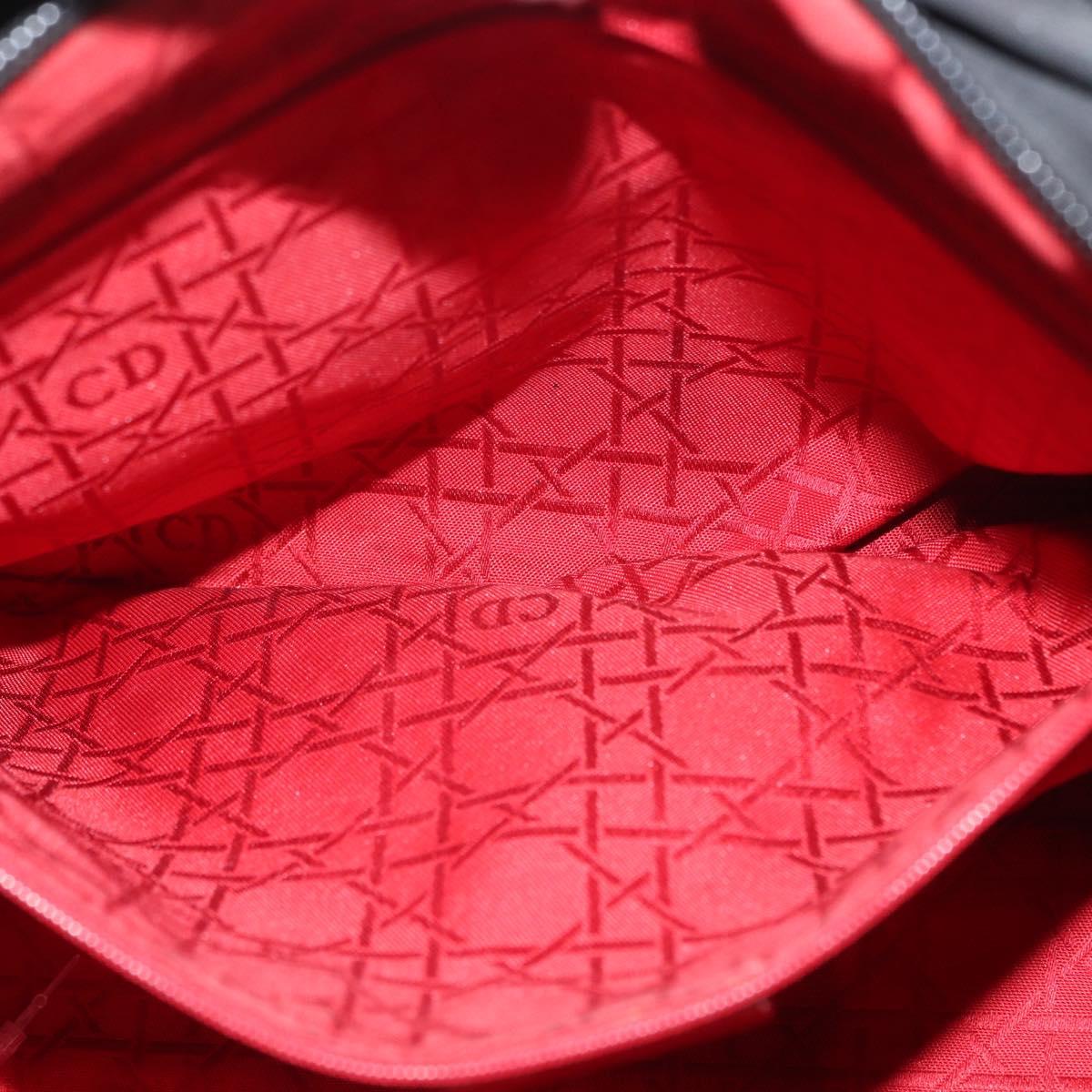 Christian Dior Canage Hand Bag Nylon Black Silver Auth bs32773