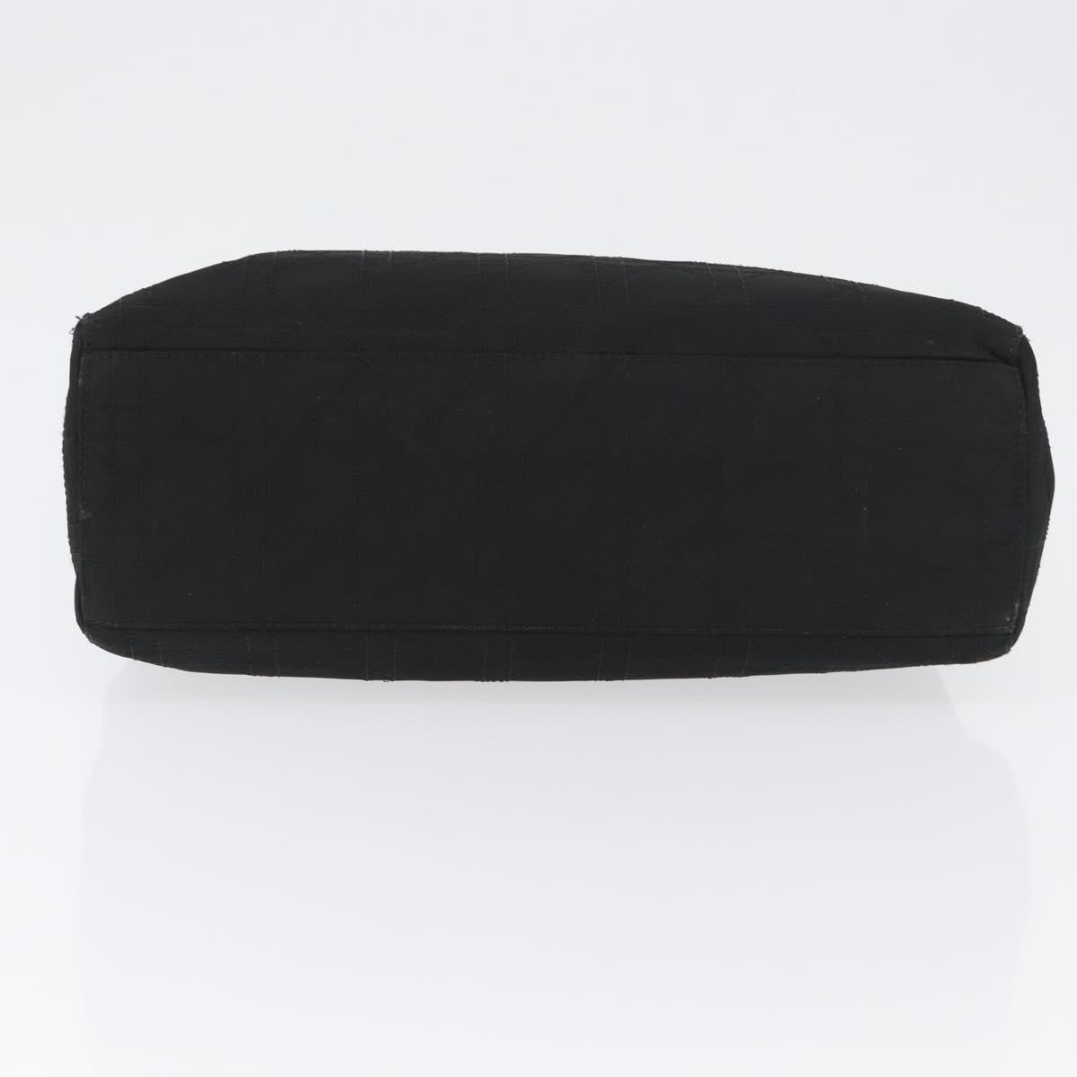 Christian Dior Canage Hand Bag Nylon Black Silver Auth bs32773