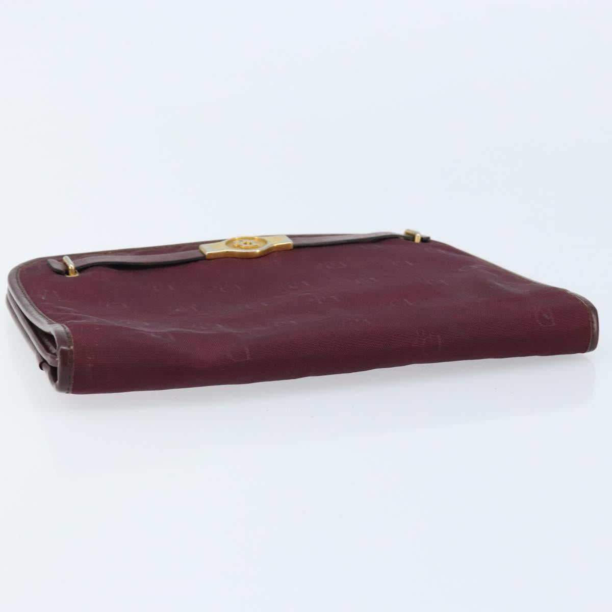 Christian Dior Pouch Canvas Red Gold Auth bs32775