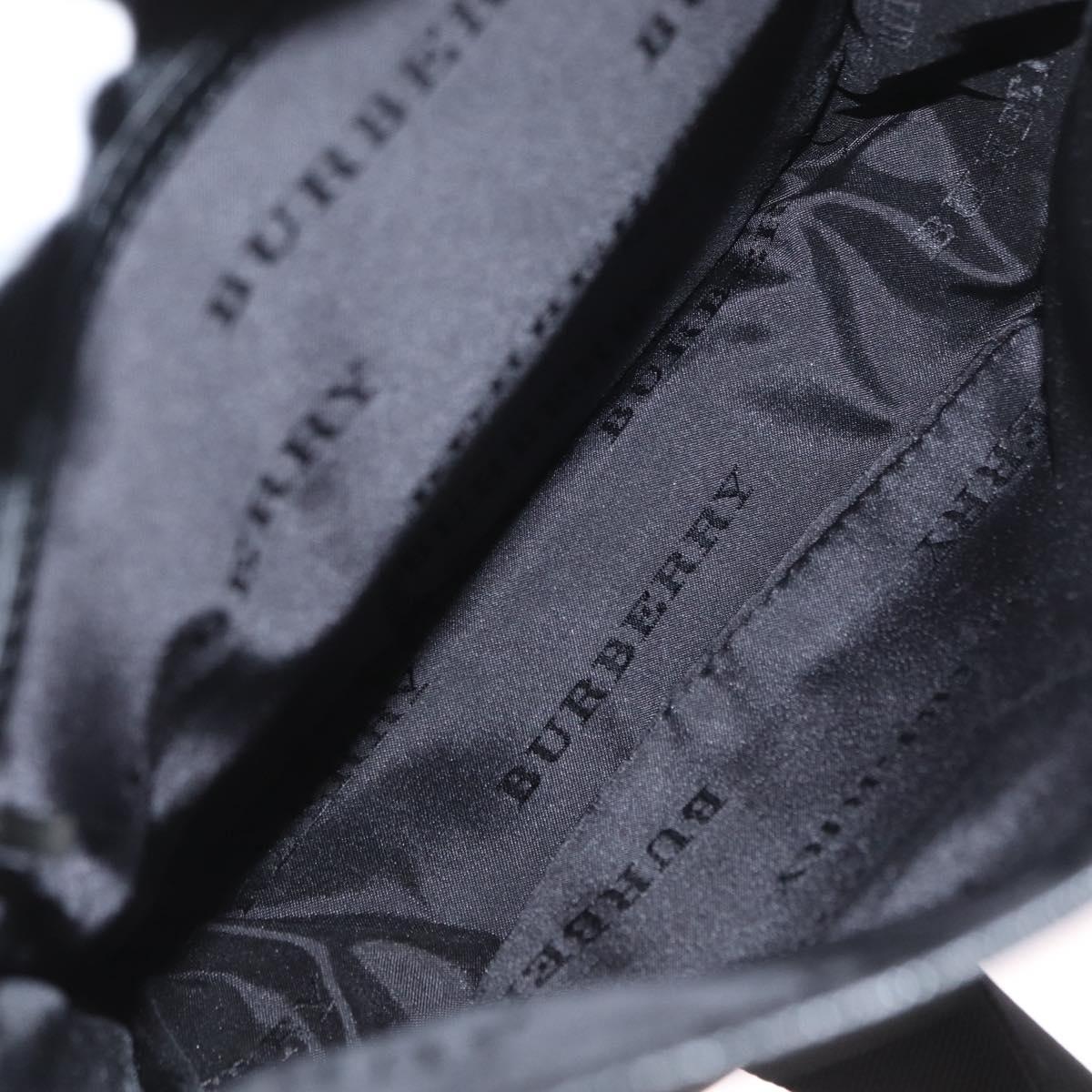 BURBERRY Shoulder Bag Nylon Black Silver Auth bs32780