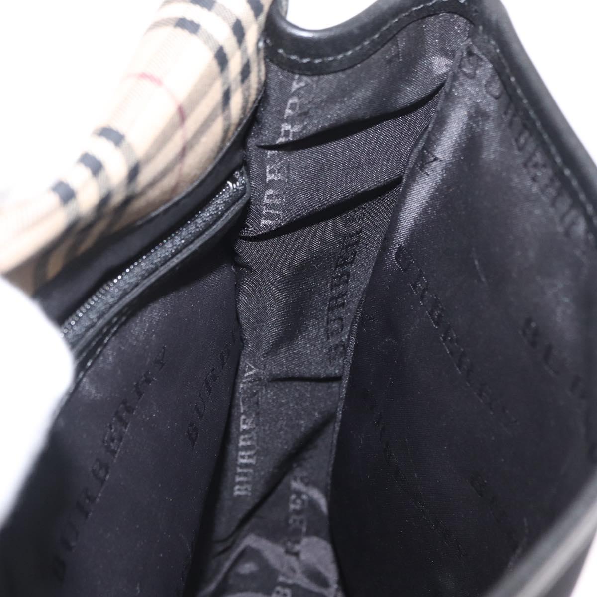 BURBERRY Shoulder Bag Nylon Black Silver Auth bs32780
