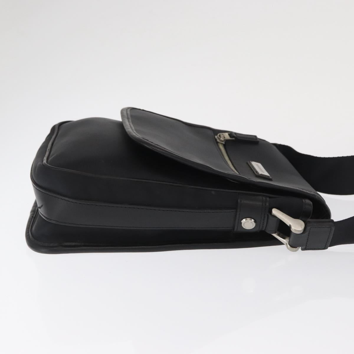 BURBERRY Shoulder Bag Nylon Black Silver Auth bs32780