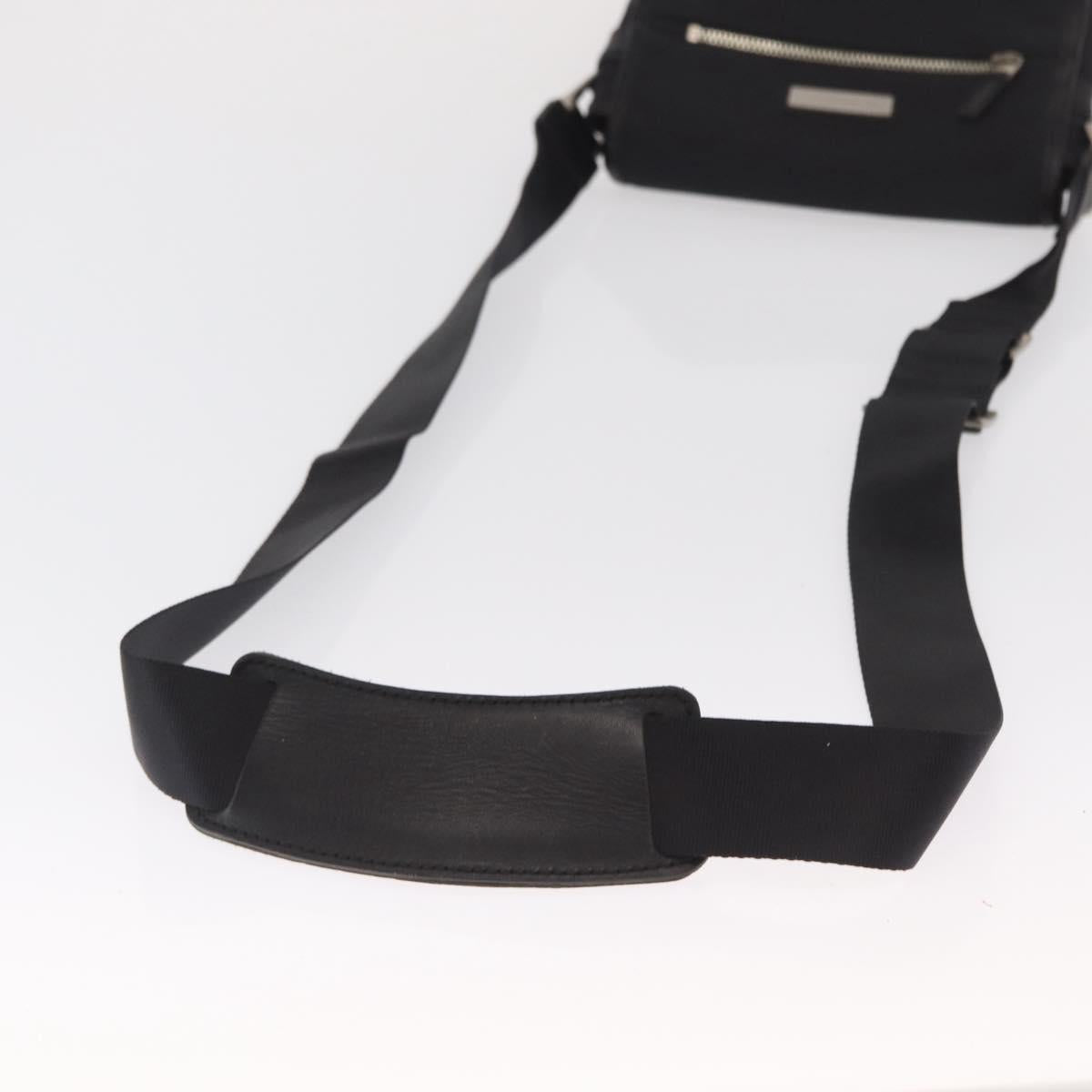 BURBERRY Shoulder Bag Nylon Black Silver Auth bs32780