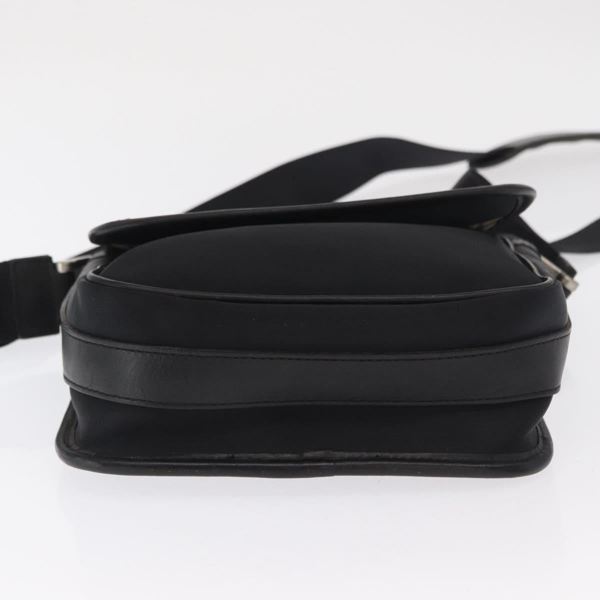BURBERRY Shoulder Bag Nylon Black Silver Auth bs32780