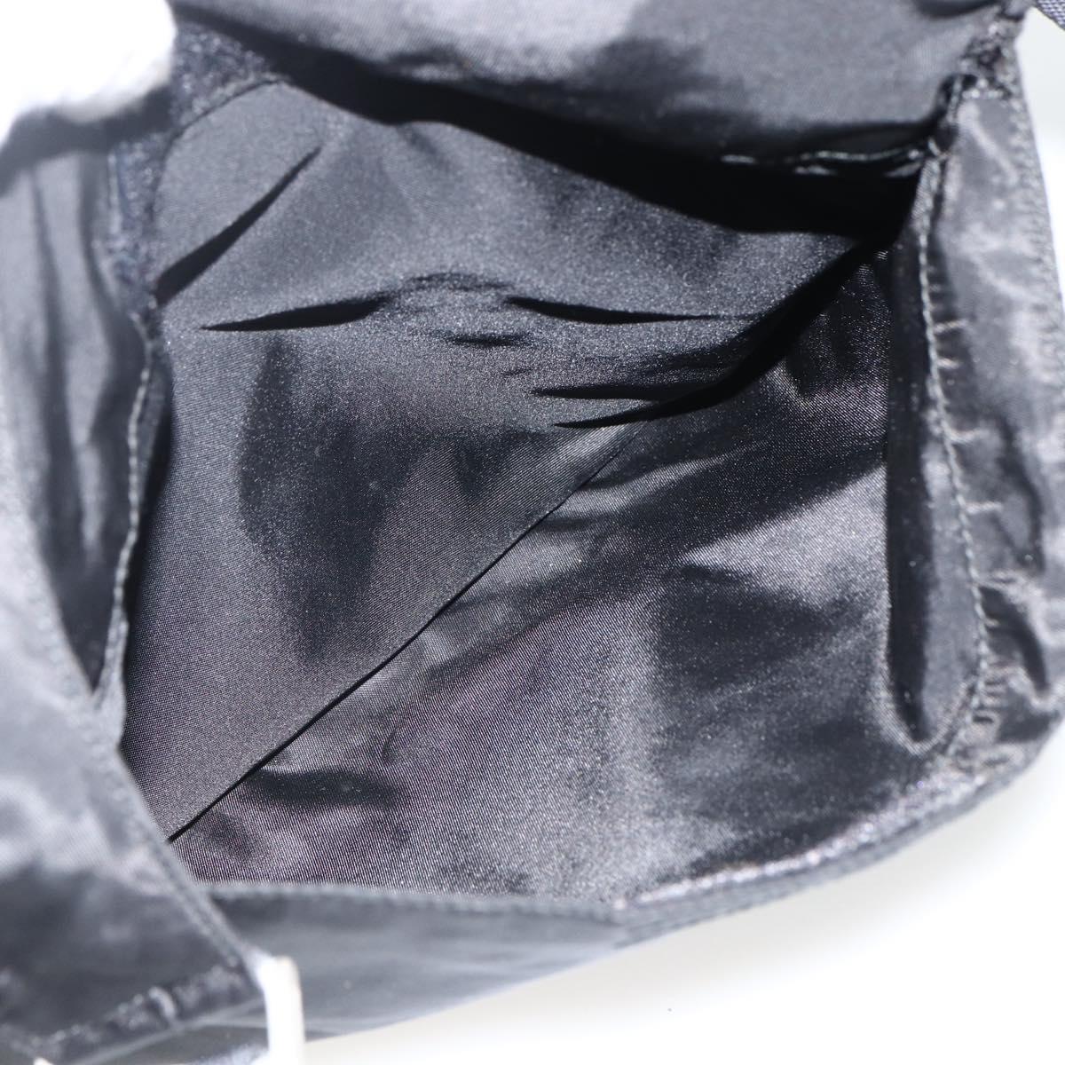 PRADA Shoulder Bag Nylon Black Silver Auth bs32787