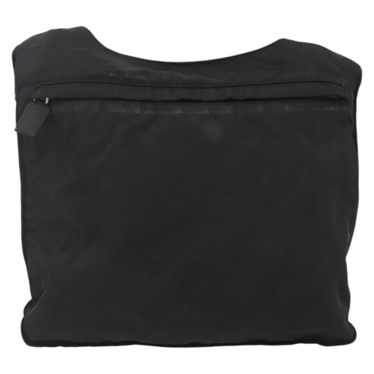 PRADA Shoulder Bag Nylon Black Silver Auth bs32787