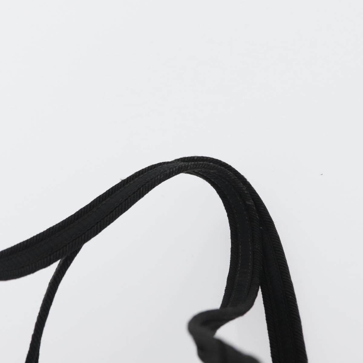 PRADA Tote Bag Nylon Black Silver Auth bs32788