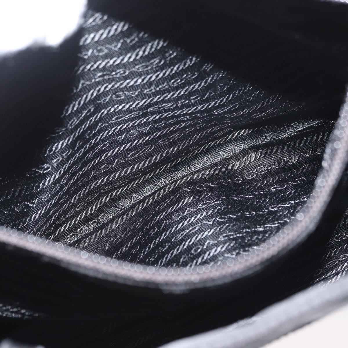 PRADA Tote Bag Nylon Black Silver Auth bs32790