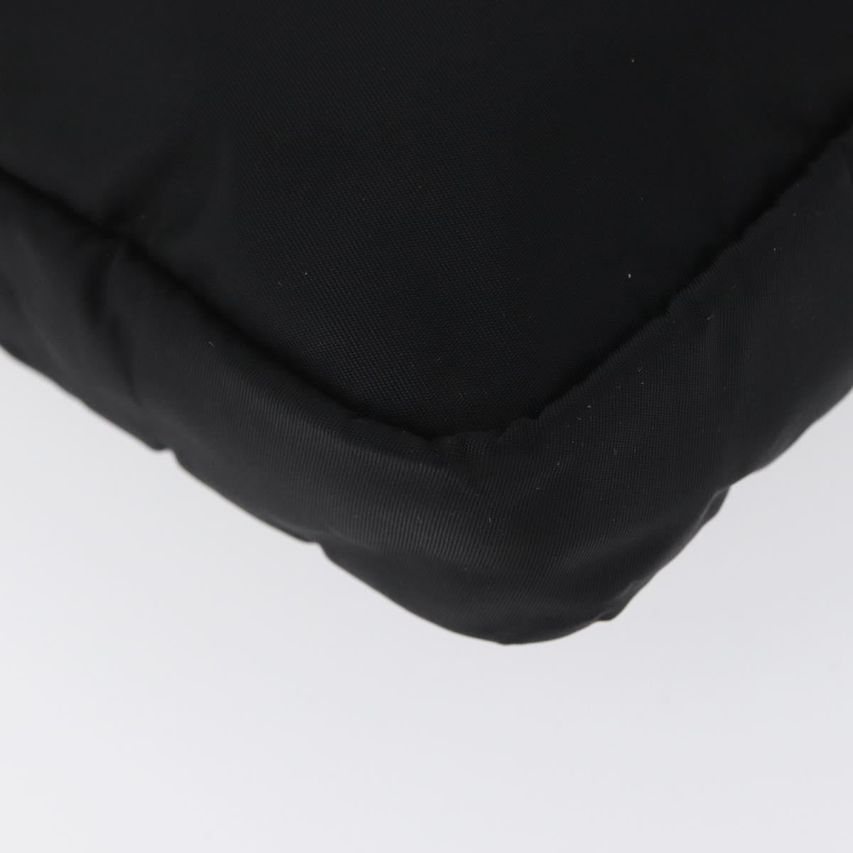 PRADA Pouch Nylon Black Silver Auth bs32791