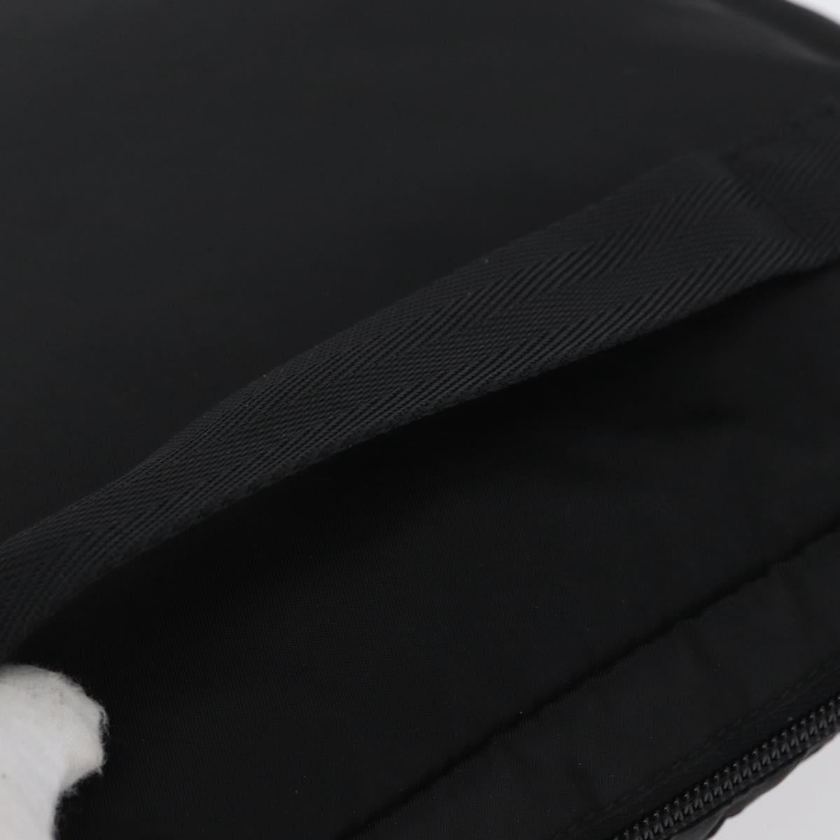 PRADA Pouch Nylon Black Silver Auth bs32791